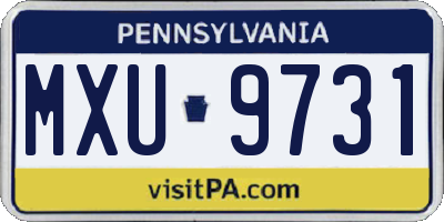 PA license plate MXU9731