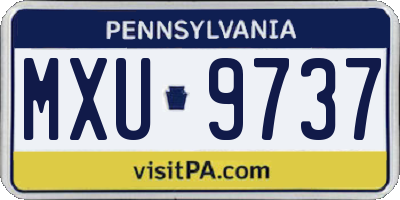 PA license plate MXU9737