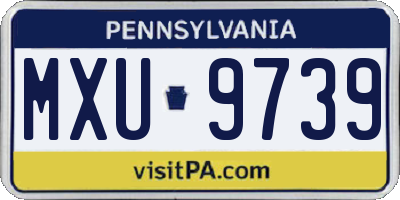 PA license plate MXU9739