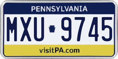 PA license plate MXU9745