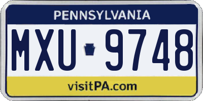 PA license plate MXU9748