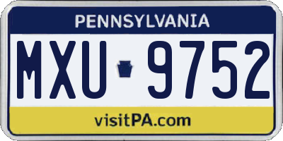 PA license plate MXU9752