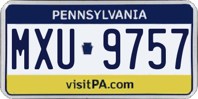PA license plate MXU9757