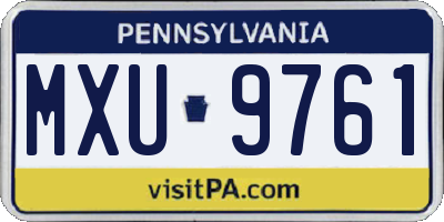 PA license plate MXU9761
