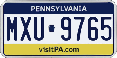 PA license plate MXU9765