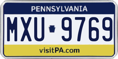 PA license plate MXU9769