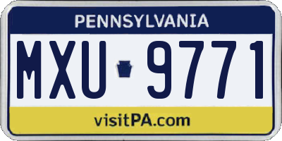 PA license plate MXU9771