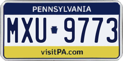 PA license plate MXU9773