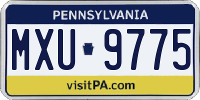 PA license plate MXU9775
