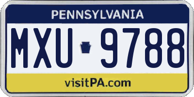 PA license plate MXU9788