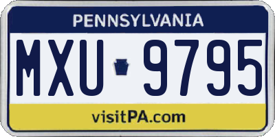 PA license plate MXU9795