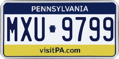 PA license plate MXU9799