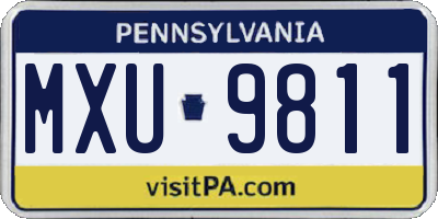 PA license plate MXU9811