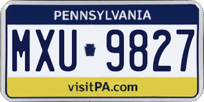 PA license plate MXU9827