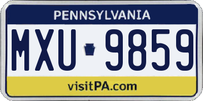 PA license plate MXU9859