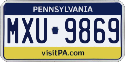 PA license plate MXU9869