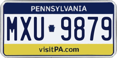 PA license plate MXU9879