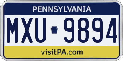 PA license plate MXU9894