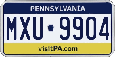 PA license plate MXU9904