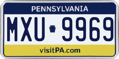 PA license plate MXU9969