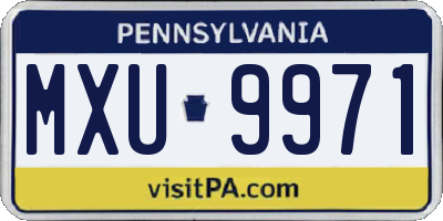 PA license plate MXU9971