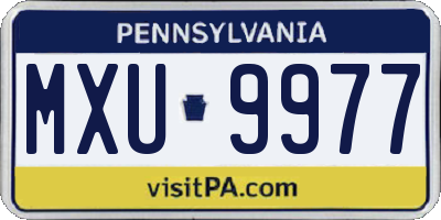 PA license plate MXU9977