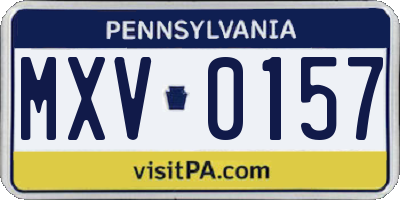 PA license plate MXV0157