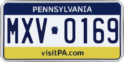 PA license plate MXV0169
