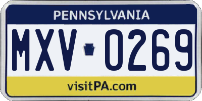 PA license plate MXV0269