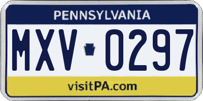 PA license plate MXV0297