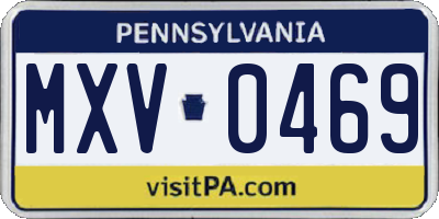 PA license plate MXV0469