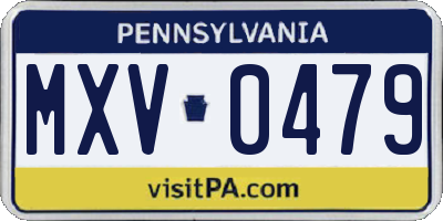 PA license plate MXV0479