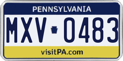 PA license plate MXV0483