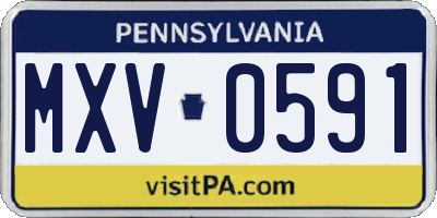 PA license plate MXV0591