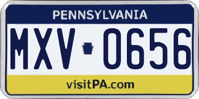 PA license plate MXV0656