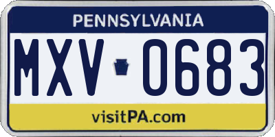 PA license plate MXV0683