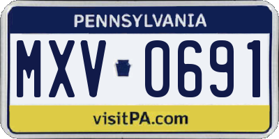 PA license plate MXV0691