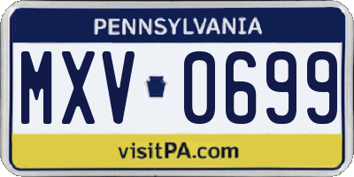 PA license plate MXV0699