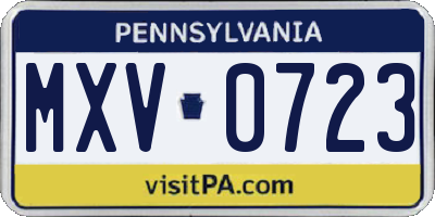 PA license plate MXV0723