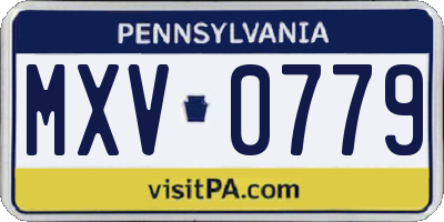 PA license plate MXV0779