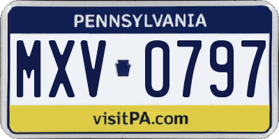 PA license plate MXV0797