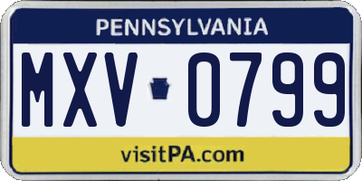 PA license plate MXV0799