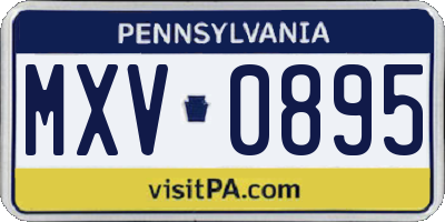 PA license plate MXV0895