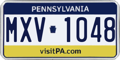 PA license plate MXV1048