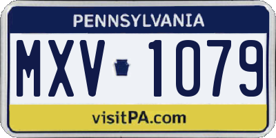 PA license plate MXV1079