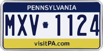 PA license plate MXV1124