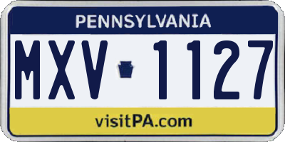 PA license plate MXV1127