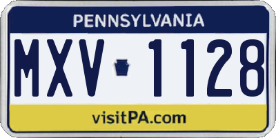 PA license plate MXV1128