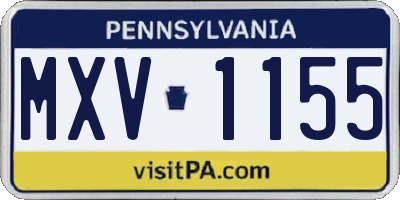 PA license plate MXV1155