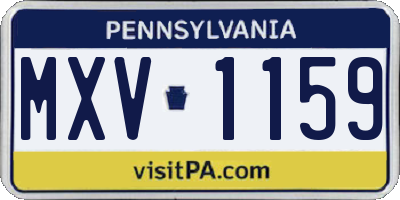 PA license plate MXV1159